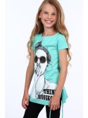 Bluza fete cu imprimeu, menta inchisa NDZ8156 - Magazin online - Boutique